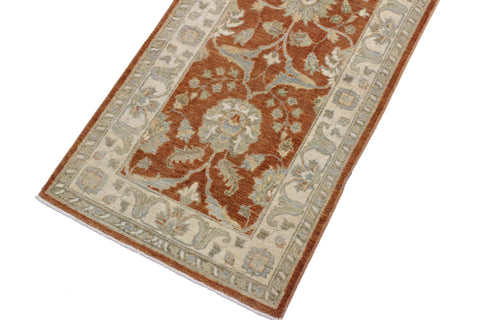 handmade Traditional Kafkaz Rust Ivory Hand Knotted RUNNER 100% WOOL area rug 3' x 9'