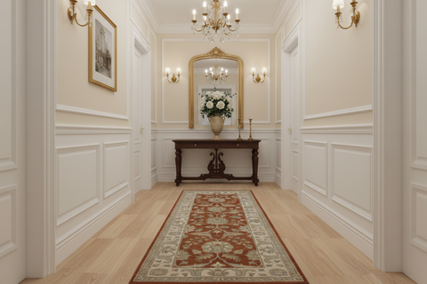 handmade Traditional Kafkaz Rust Ivory Hand Knotted RUNNER 100% WOOL area rug 3' x 9'