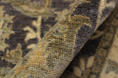 handmade Traditional Kafkaz Charcoal Brown Hand Knotted RUNNER 100% WOOL area rug 2'7" x 10'