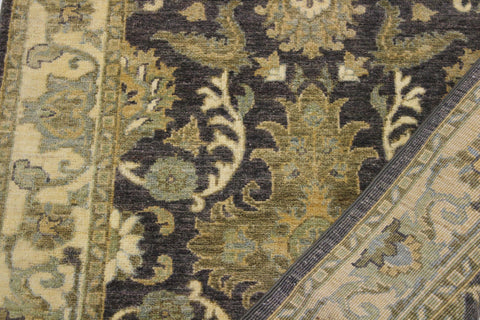 handmade Traditional Kafkaz Charcoal Brown Hand Knotted RUNNER 100% WOOL area rug 2'7" x 10'