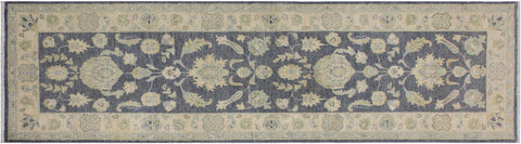 handmade Traditional Kafkaz Gray Ivory Hand Knotted RUNNER 100% WOOL area rug 2' x 8'