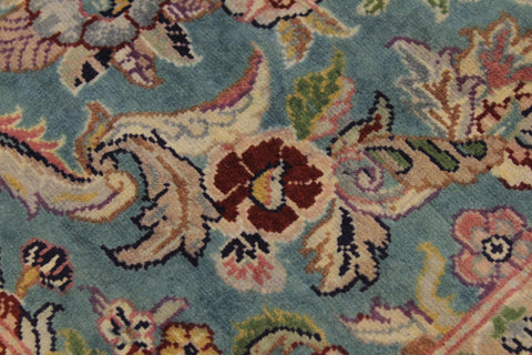 handmade Traditional Guldasta Teal Blue Hand Knotted RUNNER 100% WOOL area rug 3' x 10'