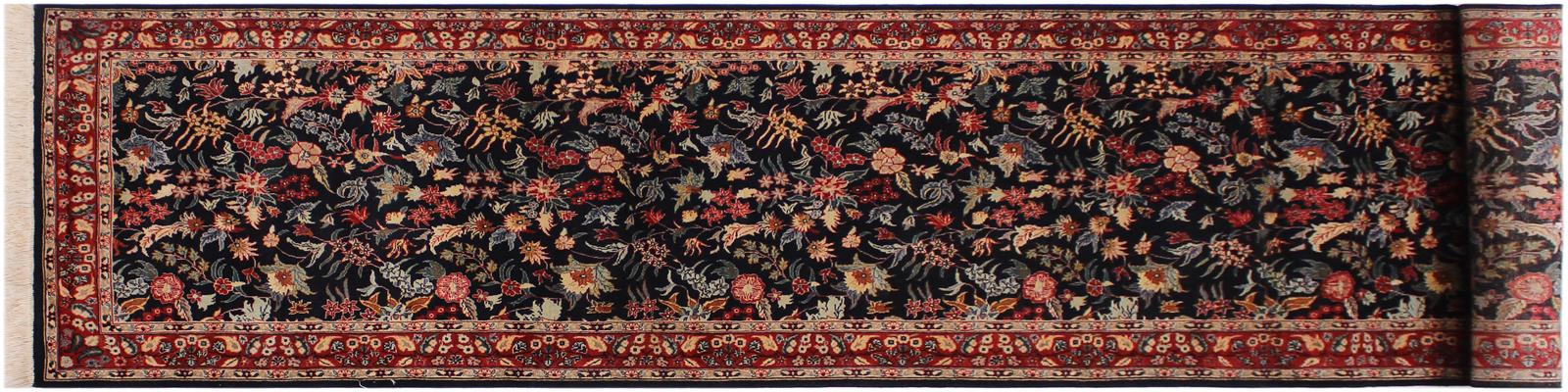 handmade Traditional Basarabian Black Red Hand Knotted RUNNER 100% WOOL area rug 3x12