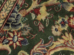 handmade Traditional Gulzar Green Gold Hand Knotted RUNNER 100% WOOL area rug 3x12