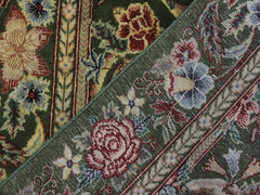 handmade Traditional Gulzar Green Gold Hand Knotted RUNNER 100% WOOL area rug 3x12