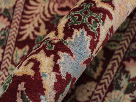 handmade Traditional William Red Lt. Gold Hand Knotted RUNNER 100% WOOL area rug 3x10