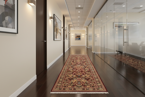 handmade Traditional William Red Lt. Gold Hand Knotted RUNNER 100% WOOL area rug 3' x 10'