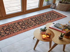 handmade Traditional Joshagan Black Pink Hand Knotted RUNNER 100% WOOL area rug 2x14