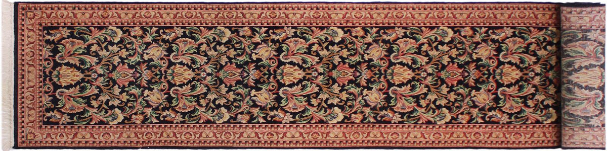 handmade Traditional Joshagan Black Pink Hand Knotted RUNNER 100% WOOL area rug 2x14