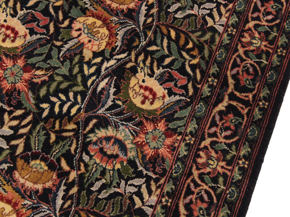 handmade Traditional Morris Black Red Hand Knotted RUNNER 100% WOOL area rug 3x14