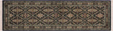 handmade Traditional Tabriz Black Green Hand Knotted RUNNER 100% WOOL area rug 3x8