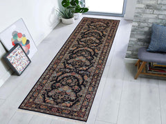 handmade Traditional Kashan Black Gray Hand Knotted RUNNER 100% WOOL area rug 3x10