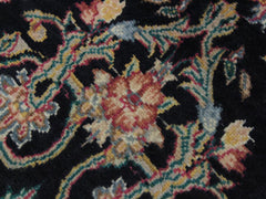 handmade Traditional Kashan Black Gray Hand Knotted RUNNER 100% WOOL area rug 3x10