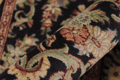 handmade Traditional Hamed Black Red Hand Knotted RUNNER 100% WOOL area rug 3' x 8'