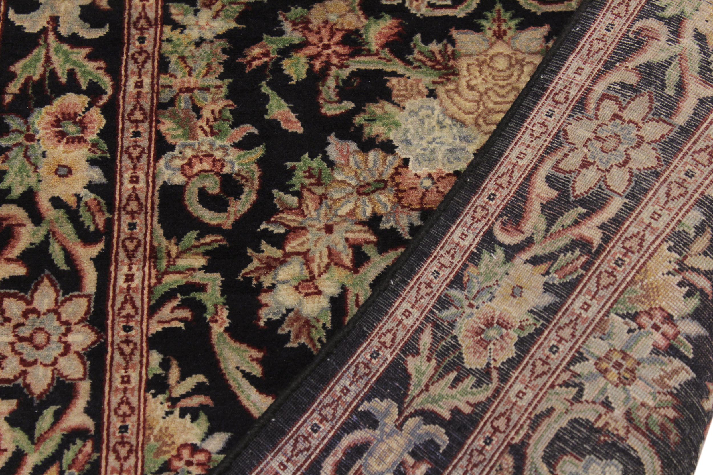 handmade Traditional Hamed Black Red Hand Knotted RUNNER 100% WOOL area rug 3' x 8'