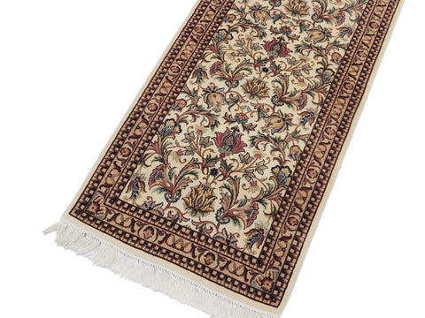 handmade Traditional Hamed Ivory Beige Hand Knotted RUNNER 100% WOOL area rug 3x12