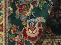 handmade Traditional Abusson Green Beige Hand Knotted RUNNER 100% WOOL area rug 3x10