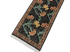 handmade Traditional Carnation Black Pink Hand Knotted RUNNER 100% WOOL area rug 3x10