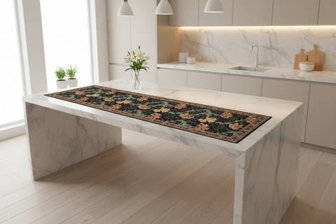 handmade Traditional Carnation Black Pink Hand Knotted RUNNER 100% WOOL area rug 3' x 10'