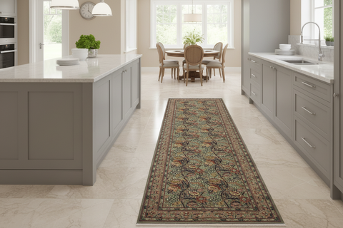 handmade Traditional Nagi Green Gray Hand Knotted RUNNER 100% WOOL area rug 3' x 10'