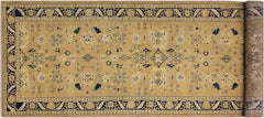 handmade Traditional Kafkaz Gold Blue Hand Knotted RUNNER 100% WOOL area rug 4X12