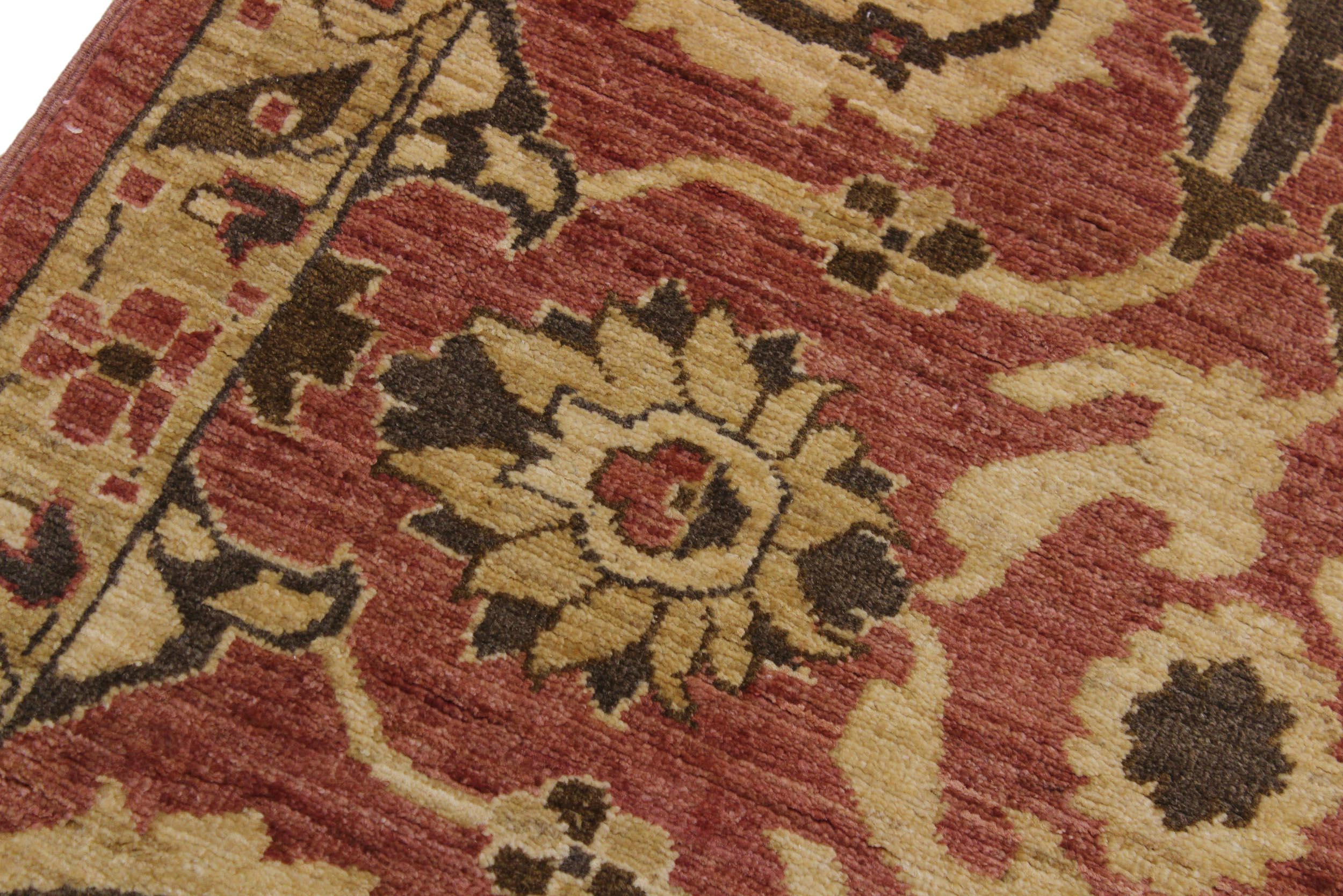 handmade Transitional Kafkaz Pink Tan Hand Knotted RUNNER 100% WOOL area rug 3' x 18'