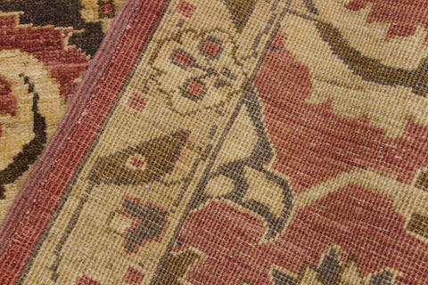 handmade Transitional Kafkaz Pink Tan Hand Knotted RUNNER 100% WOOL area rug 3' x 18'