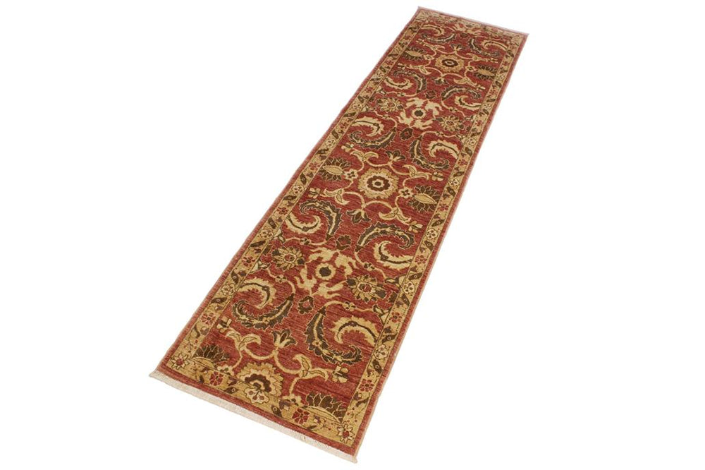 handmade Transitional Kafkaz Rose Gold Hand Knotted RUNNER 100% WOOL area rug 3X12