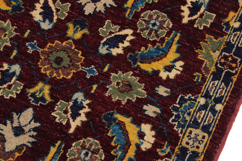 handmade Transitional Kafkaz Red Blue Hand Knotted RUNNER 100% WOOL area rug 3' x 10'