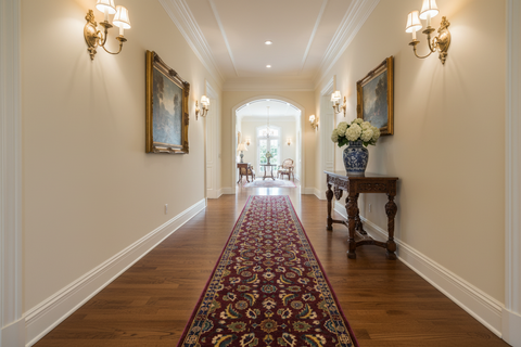 handmade Transitional Kafkaz Red Blue Hand Knotted RUNNER 100% WOOL area rug 3' x 10'