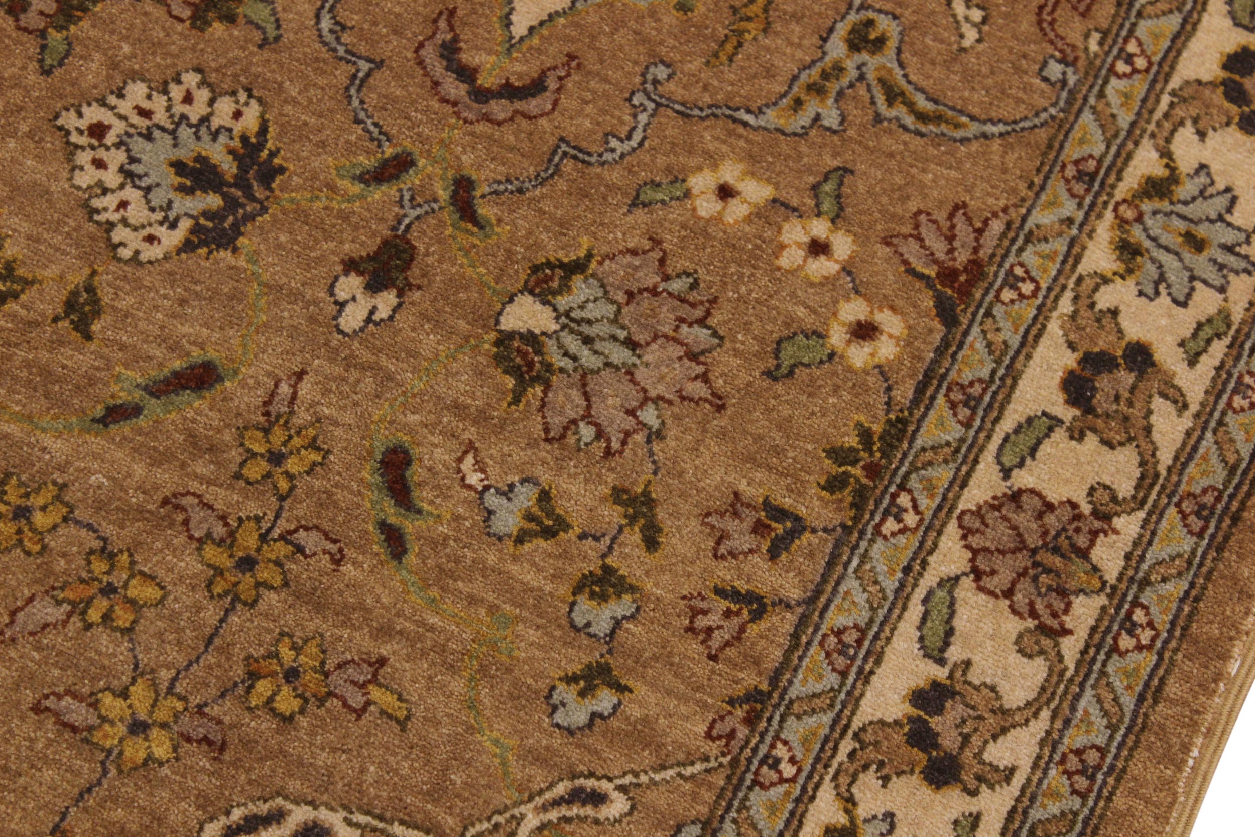 handmade Transitional Kashan Gold Ivory Hand Knotted RUNNER 100% WOOL area rug 3' x 10'