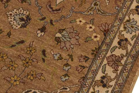 handmade Transitional Kashan Gold Ivory Hand Knotted RUNNER 100% WOOL area rug 3' x 10'