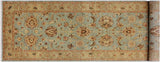 handmade Traditional Kafkaz Blue Green Hand Knotted RUNNER 100% WOOL area rug 4 x 12