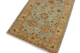 handmade Traditional Kafkaz Blue Green Hand Knotted RUNNER 100% WOOL area rug 4 x 12