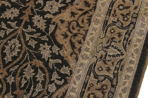 handmade Transitional Veg Dye Brown Gold Hand Knotted RUNNER 100% WOOL area rug 4'X13'