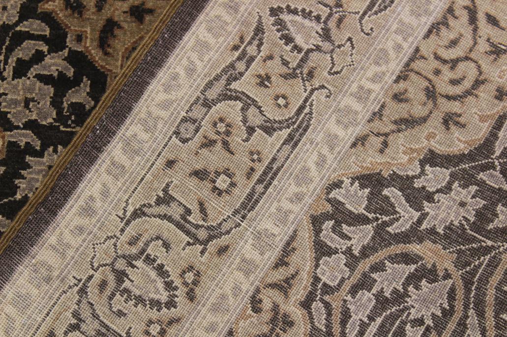 handmade Transitional Veg Dye Brown Gold Hand Knotted RUNNER 100% WOOL area rug 4'X13'
