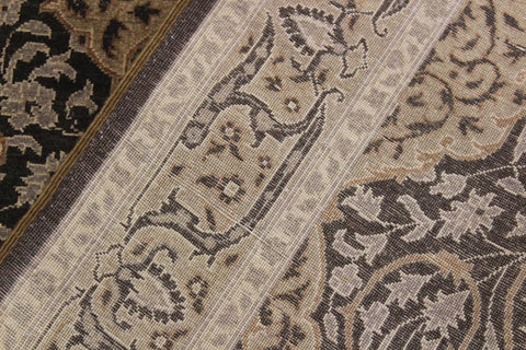 handmade Transitional Veg Dye Brown Gold Hand Knotted RUNNER 100% WOOL area rug 4'X13'