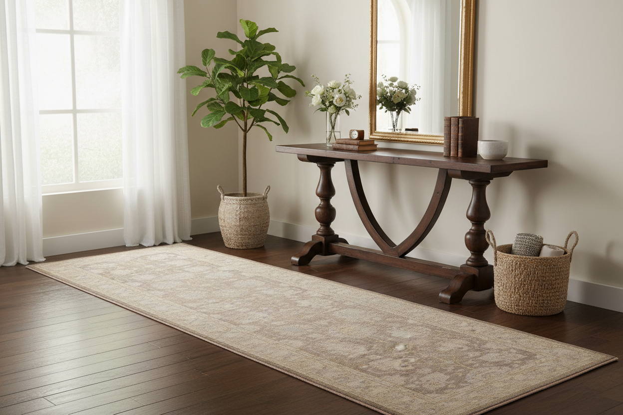 handmade Traditional Kafkaz Lt. Brown Ivory Hand Knotted RUNNER 100% WOOL area rug 3' x 10'