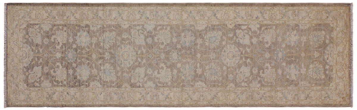 handmade Traditional Kafkaz Lt. Brown Ivory Hand Knotted RUNNER 100% WOOL area rug 3' x 10'