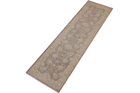 handmade Traditional Kafkaz Lt. Brown Ivory Hand Knotted RUNNER 100% WOOL area rug 3' x 10'