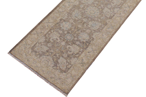 handmade Traditional Kafkaz Lt. Brown Ivory Hand Knotted RUNNER 100% WOOL area rug 3' x 10'