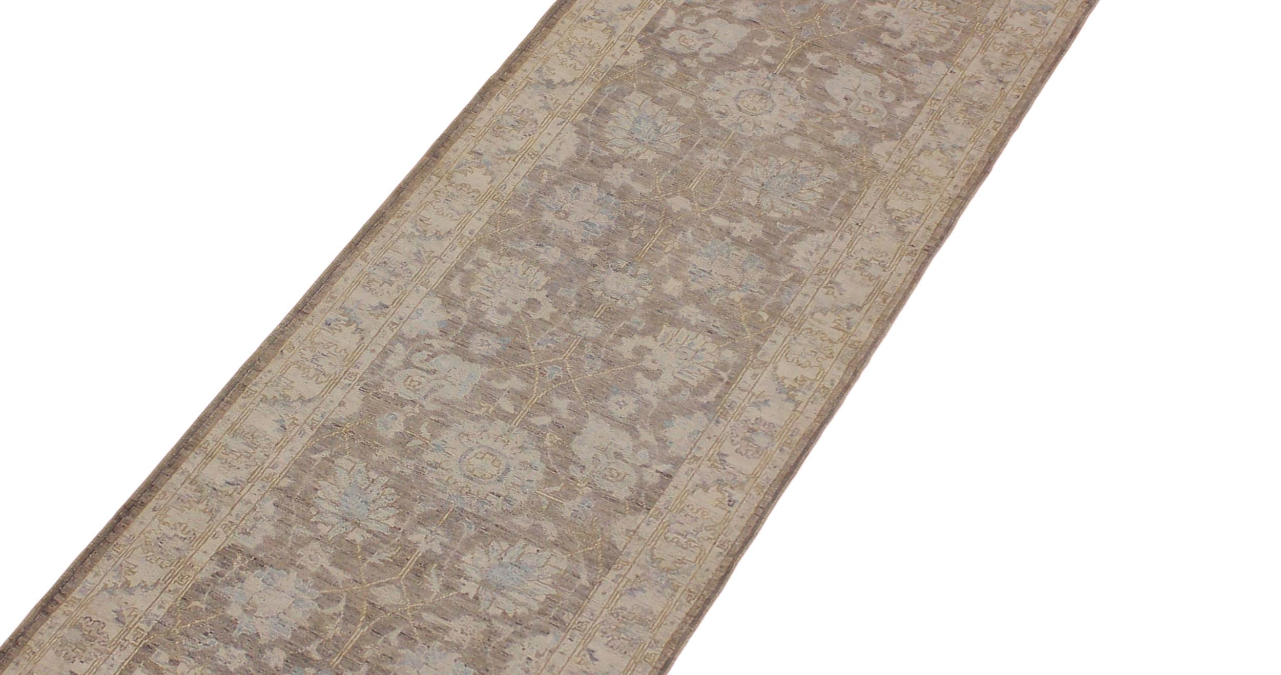 handmade Traditional Kafkaz Lt. Brown Ivory Hand Knotted RUNNER 100% WOOL area rug 3' x 10'