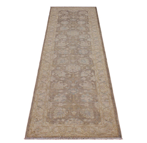 handmade Traditional Kafkaz Lt. Brown Ivory Hand Knotted RUNNER 100% WOOL area rug 3' x 10'