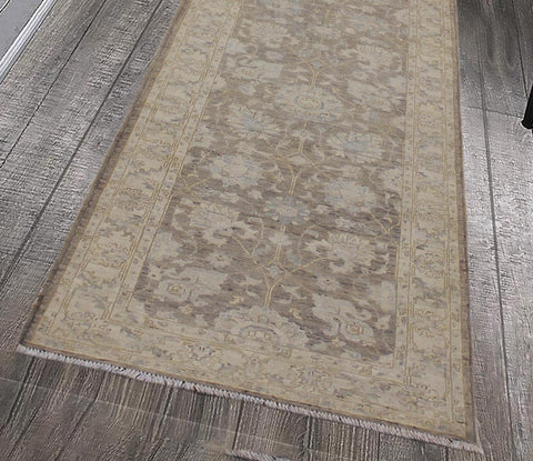 handmade Traditional Kafkaz Lt. Brown Ivory Hand Knotted RUNNER 100% WOOL area rug 3' x 10'