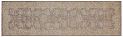 handmade Traditional Kafkaz Lt. Brown Ivory Hand Knotted RUNNER 100% WOOL area rug 3' x 10'
