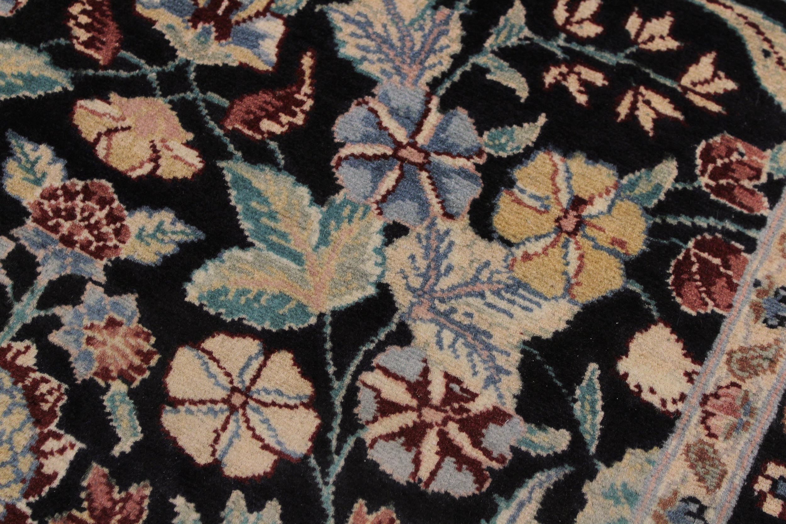 handmade Traditional  Black Gray Hand Knotted RUNNER 100% WOOL area rug 3' x 9'