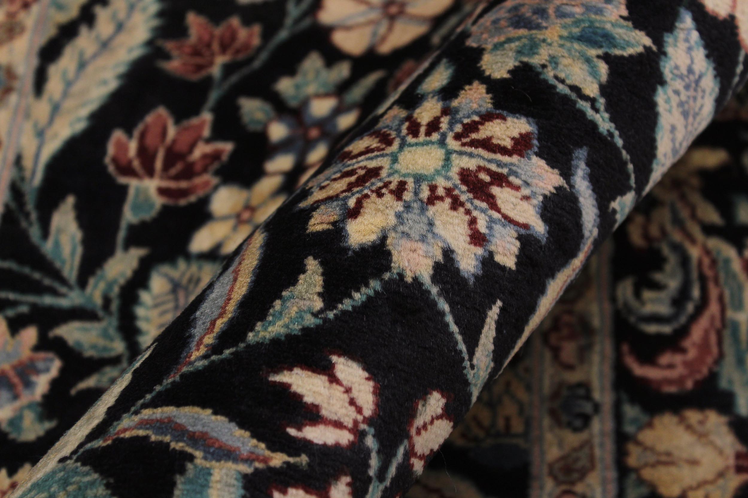 handmade Traditional  Black Gray Hand Knotted RUNNER 100% WOOL area rug 3' x 9'