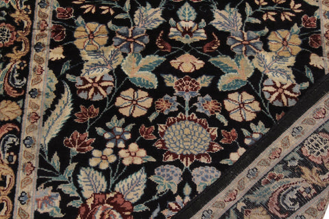 handmade Traditional  Black Gray Hand Knotted RUNNER 100% WOOL area rug 3' x 9'