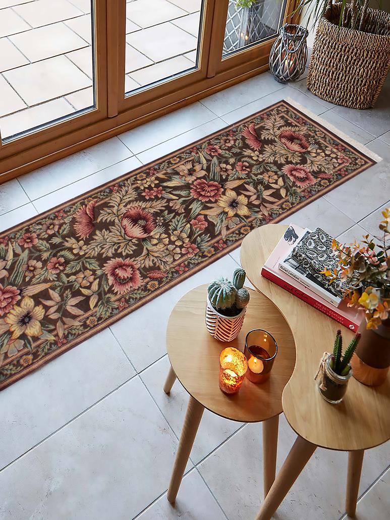 handmade Traditional Gulzar Brown Pink Hand Knotted RUNNER 100% WOOL area rug 3x13