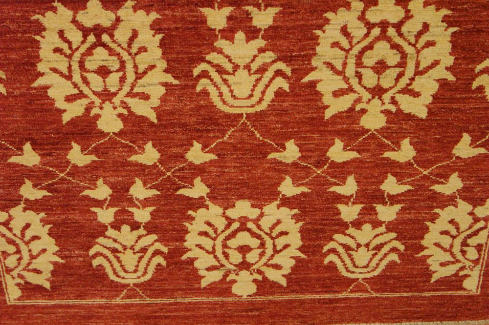 handmade Transitional Kafkaz Red Gold Hand Knotted RECTANGLE 100% WOOL area rug 4X6